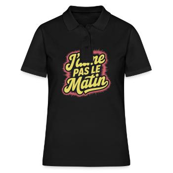 J'aime pas le matin - Polo Femme - noir - Devant - Ailine (174cm)