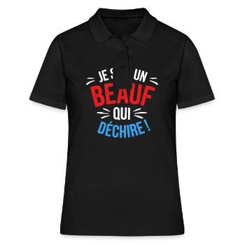 Je suis un beauf qui déchire - Polo Femme - noir - Devant - Ailine (174cm)