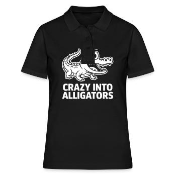 Niedliche Alligator-Alligatoren - Frauen Polo Shirt - Schwarz - Vorne - Ailine (174cm)