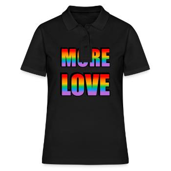 Mehr Liebe - Gay Pride Regenbogen - Frauen Polo Shirt - Schwarz - Vorne - Ailine (174cm)