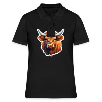 Bovins Highland - Polo Femme - noir - Devant - Ailine (174cm)