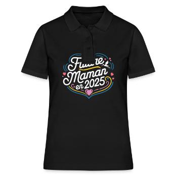 Future maman en 2025 - Polo Femme - noir - Devant - Ailine (174cm)