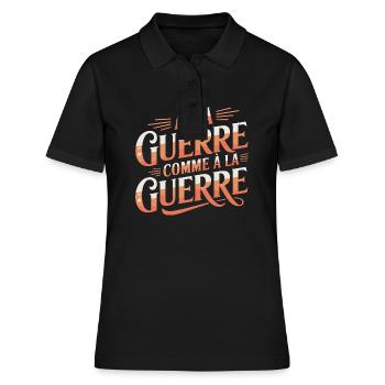 À la guerre comme à la guerre - Polo Femme - noir - Devant - Ailine (174cm)