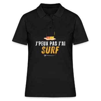 Ich kann nicht surfen - Frauen Polo Shirt - Schwarz - Vorne - Ailine (174cm)
