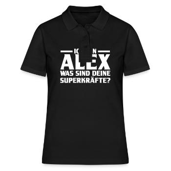 Alexander Alexandra Alexa Alex - Frauen Polo Shirt - Schwarz - Vorne - Ailine (174cm)