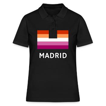 Drapeau de la fierté lesbienne Madrid - Polo Femme - noir - Devant - Ailine (174cm)