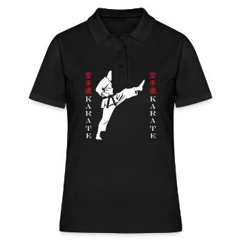 Karate - Frauen Polo Shirt - Schwarz - Vorne - Ailine (174cm)