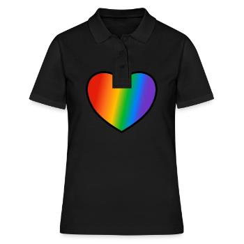 Pride Flagge Herz - Frauen Polo Shirt - Schwarz - Vorne - Ailine (174cm)