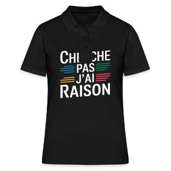 Cherche pas j'ai raison - Polo Femme - noir - Devant - Ailine (174cm)