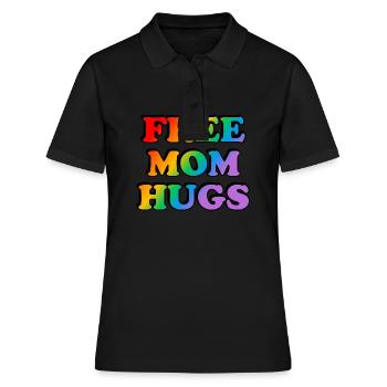 Maman Libre Câlins LGBTQ fierté Arc-en-ciel - Polo Femme - noir - Devant - Ailine (174cm)