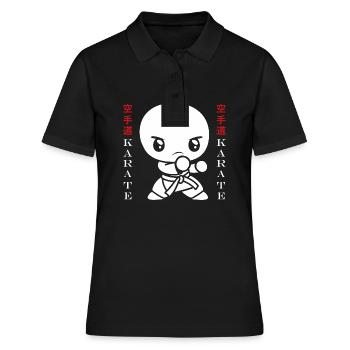 Karate - Frauen Polo Shirt - Schwarz - Vorne - Ailine (174cm)