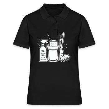 Humour faire le ménage - Polo Femme - noir - Devant - Ailine (174cm)