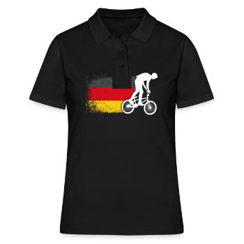 Fahrrad Deutschland Flagge Mountainbike - Frauen Polo Shirt - Schwarz - Vorne - Ailine (174cm)