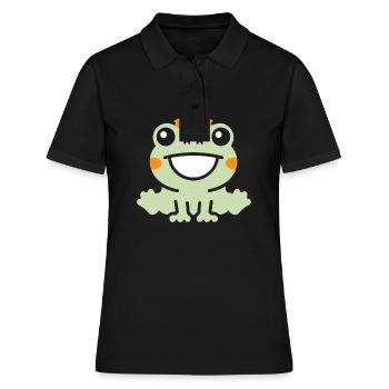 Chamäleon - Frauen Polo Shirt - Schwarz - Vorne - Ailine (174cm)