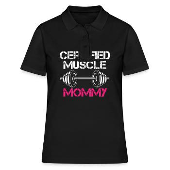certifié Muscle Mommy Pump Cover - Polo Femme - noir - Devant - Ailine (174cm)