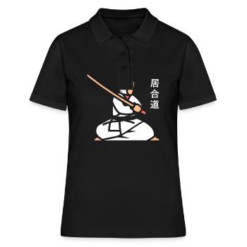 iaido - Frauen Polo Shirt - Schwarz - Vorne - Ailine (174cm)