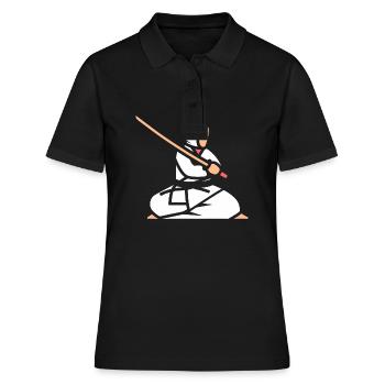 iaido - Frauen Polo Shirt - Schwarz - Vorne - Ailine (174cm)