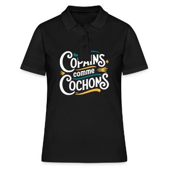 Copains comme cochons - Polo Femme - noir - Devant - Ailine (174cm)