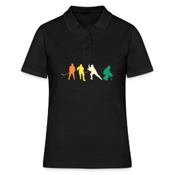 Eishockeyspieler Evolution Eishockey - Frauen Polo Shirt - Schwarz - Vorne - Ailine (174cm)