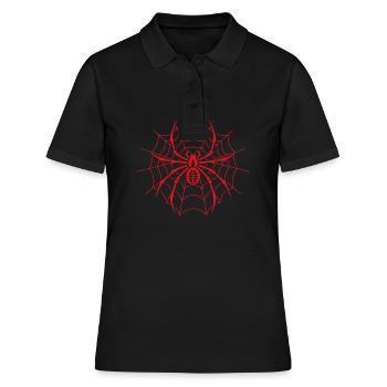Spinne - Frauen Polo Shirt - Schwarz - Vorne - Ailine (174cm)