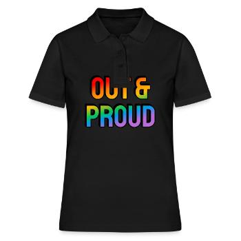 Raus und stolze LGBT-Regenbogen-Pride - Frauen Polo Shirt - Schwarz - Vorne - Ailine (174cm)