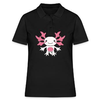 Axolotl - Frauen Polo Shirt - Schwarz - Vorne - Ailine (174cm)