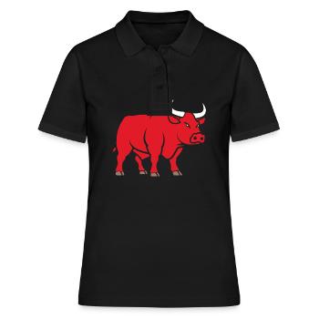 Stier - Frauen Polo Shirt - Schwarz - Vorne - Ailine (174cm)