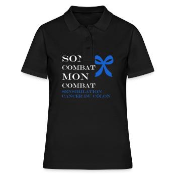 Sensibilisation au cancer du côlon - Polo Femme - noir - Devant - Ailine (174cm)