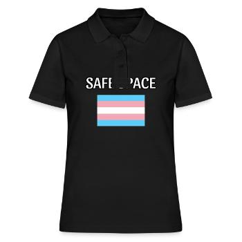 TRANS Safe Space - Transgender Pride - Frauen Polo Shirt - Schwarz - Vorne - Ailine (174cm)