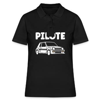 Humour pilote de rallye - Polo Femme - noir - Devant - Ailine (174cm)