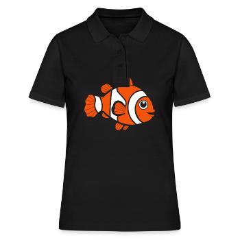 Clownfisch - Frauen Polo Shirt - Schwarz - Vorne - Ailine (174cm)