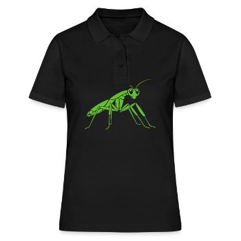 Gottesanbeterin - Frauen Polo Shirt - Schwarz - Vorne - Ailine (174cm)