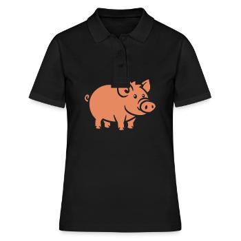 Wildschwein - Frauen Polo Shirt - Schwarz - Vorne - Ailine (174cm)