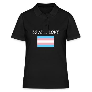Trans-Flagge Liebe ist Liebe - Frauen Polo Shirt - Schwarz - Vorne - Ailine (174cm)