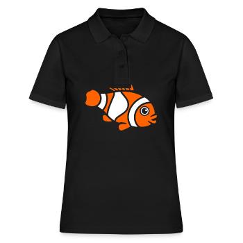 Clownfisch - Frauen Polo Shirt - Schwarz - Vorne - Ailine (174cm)