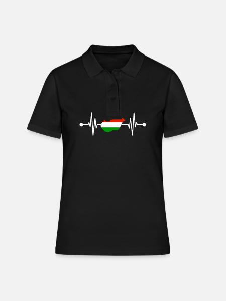 Hongrois Hongrois Heartbeat Hongrie - Polo Femme - noir