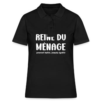 Humour faire le ménage - Polo Femme - noir - Devant - Ailine (174cm)
