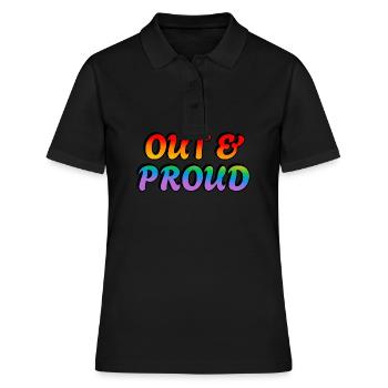 Raus und stolze LGBT-Regenbogen-Pride - Frauen Polo Shirt - Schwarz - Vorne - Ailine (174cm)