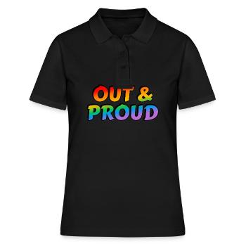 Raus und stolze LGBT-Regenbogen-Pride - Frauen Polo Shirt - Schwarz - Vorne - Ailine (174cm)