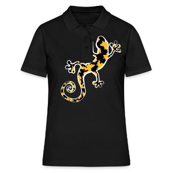 Yellow and black spotted leopard gecko - Women's Polo Shirt - black - Front - Ailine (174cm)