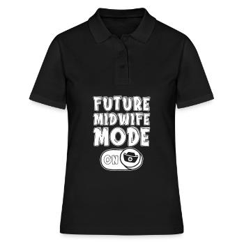 Hebamme Zukünftige Hebamme - Frauen Polo Shirt - Schwarz - Vorne - Ailine (174cm)