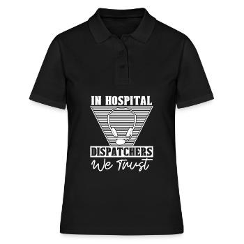 Notruf Leitstelle Einsatzzentrale Krankenhaus - Frauen Polo Shirt - Schwarz - Vorne - Ailine (174cm)