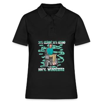 Rollstuhl Rollstuhlfahrer Perfekt - Frauen Polo Shirt - Schwarz - Vorne - Ailine (174cm)
