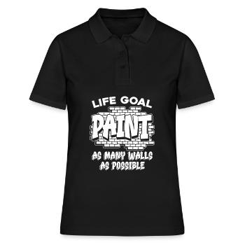 peintre peintre humour - Polo Femme - noir - Devant - Ailine (174cm)