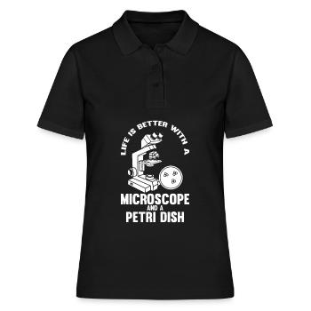 Biology Biologist Microscope - Women's Polo Shirt - black - Front - Ailine (174cm)