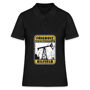 Humour sur les plates-formes pétrolières - Polo Femme - noir - Devant - Ailine (174cm)