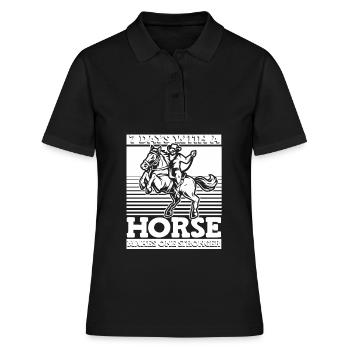 Cheval Humour Endurance Équitation - Polo Femme - noir - Devant - Ailine (174cm)