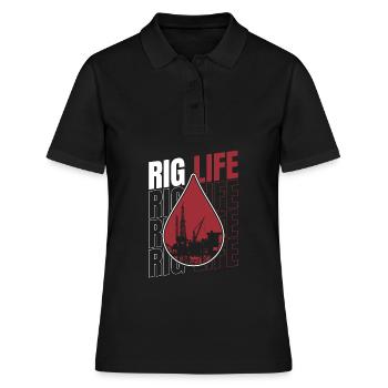 Ölfeld Bohrinsel Anlage Rig Life - Frauen Polo Shirt - Schwarz - Vorne - Ailine (174cm)