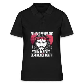 Christ Christianisme Cœur - Polo Femme - noir - Devant - Ailine (174cm)
