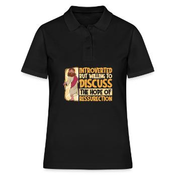 Christ Christianisme - Polo Femme - noir - Devant - Ailine (174cm)